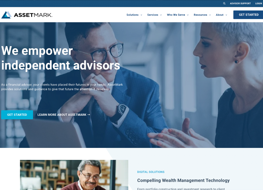 Thumbnail image of AssetMark website